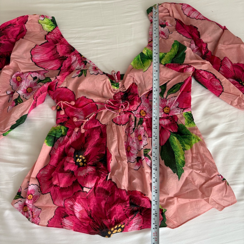 NWOT Farm Rio Embroidered Chita Blouse S - Picture 14 of 16